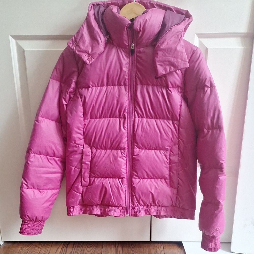 Y2K Nike Pink Down Puffer Coat - Picture 2 of 14